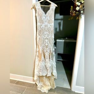 Vintage style Beaded Casablanca wedding dress (style “Aubrey”)